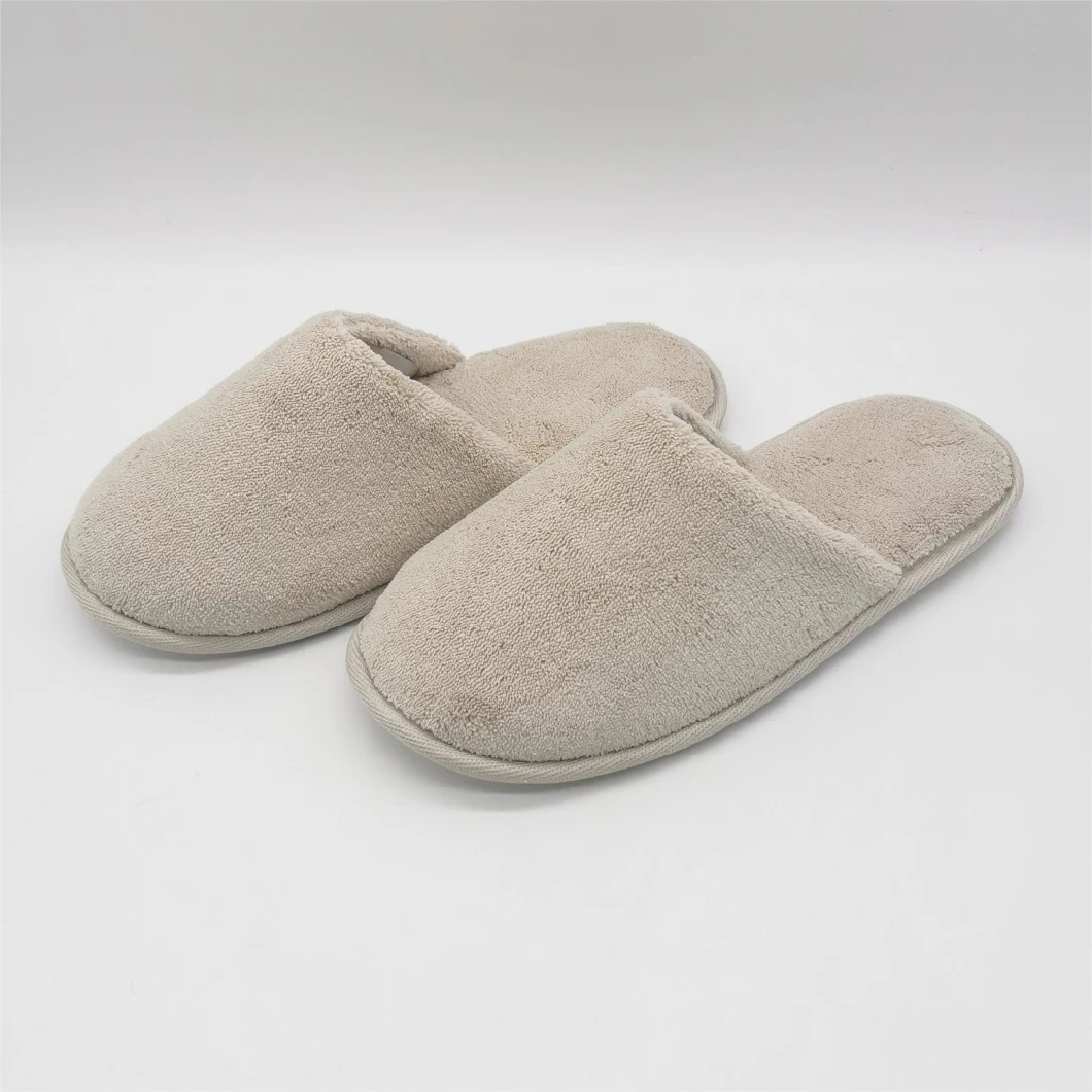High Quality Professional Custom Luxury Terry Closed Toe Indoor Hotel Bedroom Slippers