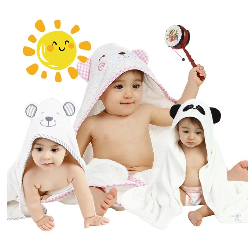 100% Organic Bamboo Kids Baby Cartoon Hooded Bath Towel