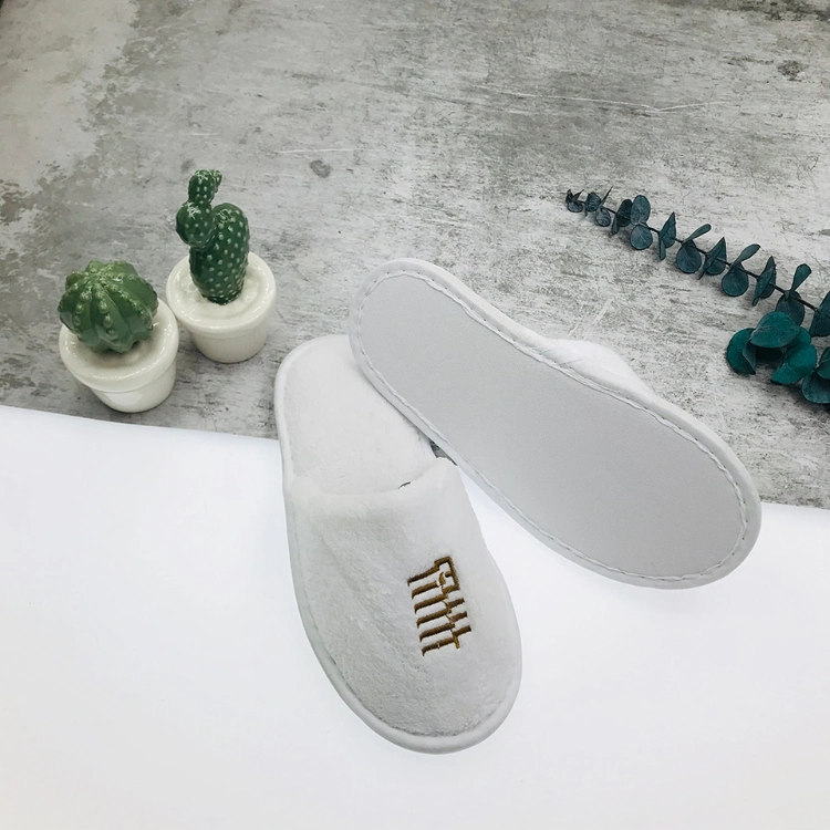 OEM Personalized Luxury SPA Hotel Travel Indoor Guest Disposable Terry Slippers