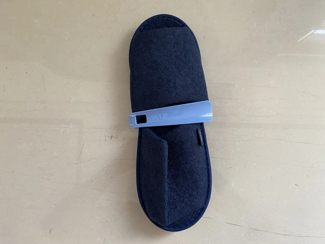100% Eco Friendly Terry Cotton Adult Open Toe Disposable Hotel Slipper Airline Slipper