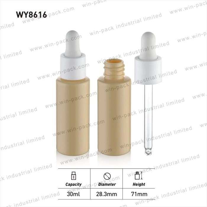 Luxury Matte Gold Dropper Bottle Plastic 30ml Cosmetic Package
