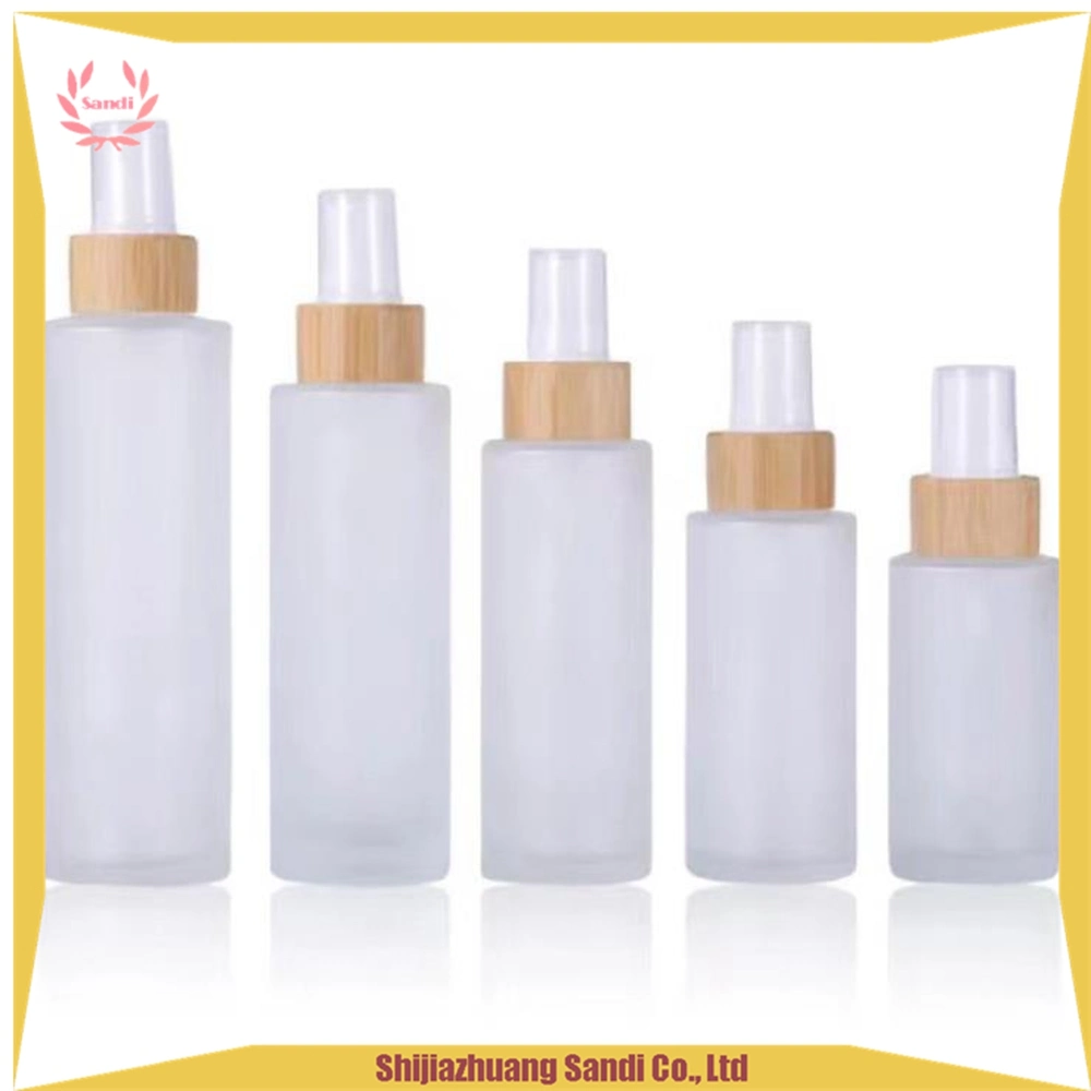 6luxury 15ml 30ml 40ml 100ml Empty Round Frosted Cosmetic Face Lotion Cream Glass Bottle Jar Package