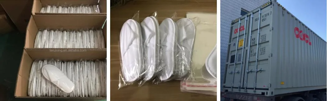 Fast Delivery Custom Hotel Coral Fleece Portable SPA Disposable Slippers Open Toe Velour for Unisex