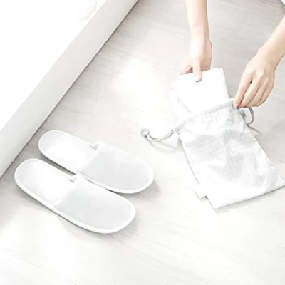 12 Pairs Disposable Non-Slip Closed Toe Slippers for Hotels and Spas, Womens Us Size 12, Mens Size 11 (White)