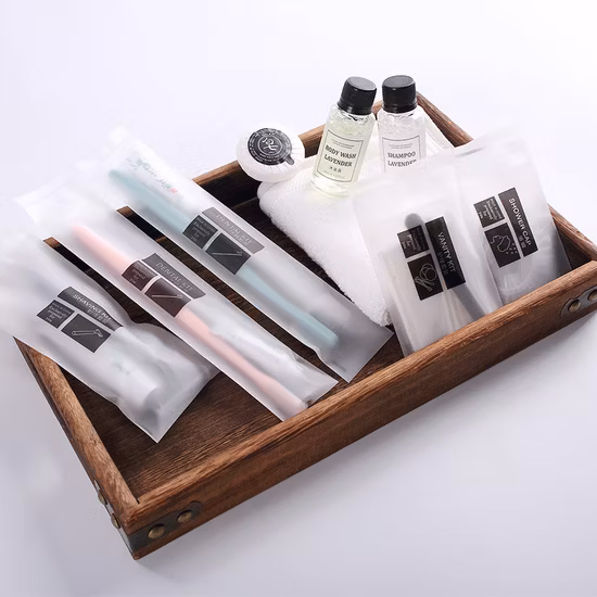 Disposable Biodegradable Eco Friendly Guest Toiletries Kit Accessories Set for Bathroom Hotel Amenities